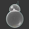 Star Wars BB 8 Droid Character With Spherical Design White Orange Gray Color Circular Mechanical Parts