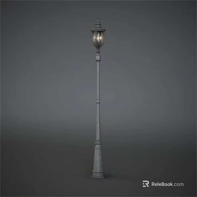 Vintage Outdoor Lamp Post With Metal Construction For Garden Pathway Lighting 3d model 