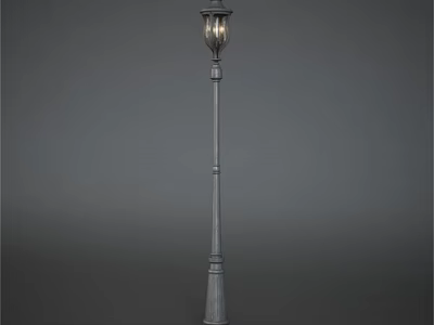 Vintage Outdoor Lamp Post With Metal Construction For Garden Pathway Lighting 3d model