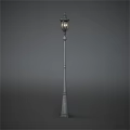 Vintage Outdoor Lamp Post With Metal Construction For Garden Pathway Lighting