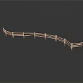 Curved Wooden Garden Fence With Brown Rails And Decorative Design