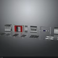 Various Door And Entry Components Display With Red Door Frame Panels And Plates