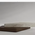 Elegant Coffee Table With Light Marble Top And Dark Wooden Base Design 3d model