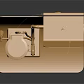 Golden Mechanical Device With Stand Pipes Platform And Structure Design