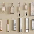 Contemporary Wall Sconces With Various Designs And Metal Glass Decorative Elements 3d model