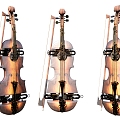 Modern violin instrument combination 3d model