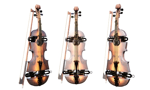 Modern violin instrument combination 3d model