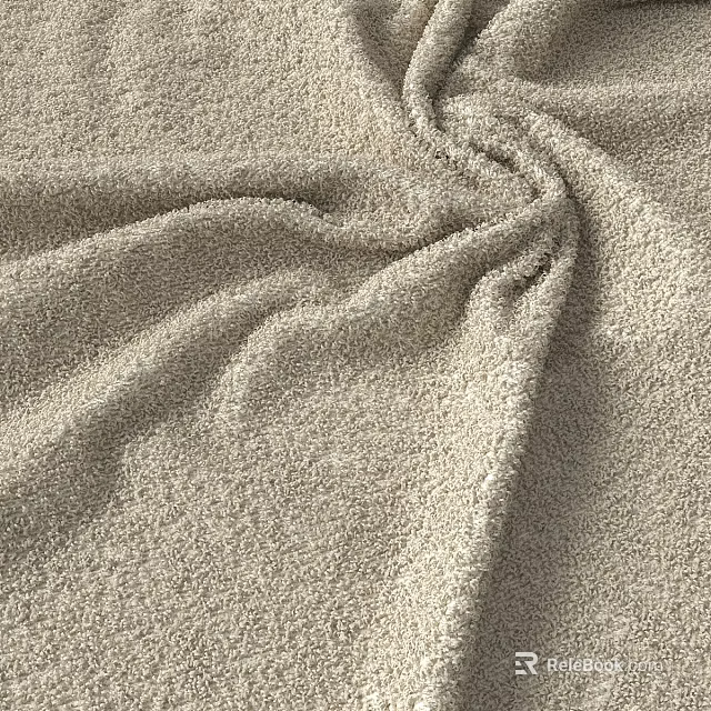 Beige Wrinkled Fabric With Soft Texture And Natural Fold Design For Decorative Use 3d model 