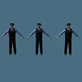Tech Exhibition Hall Showcasing Police Model Displays With Blue Shirts Black Vests And Uniforms