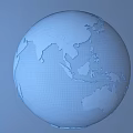 3D Blue Globe With Highlighted China Region And Latitude Lines On Starry Background