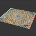Traditional Decorative Rug With Intricate Geometric Pattern And Colorful Motifs For Home Furniture