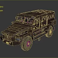 Military Style Armored Off Road Vehicle With Rusty Exterior Large Tires And Roof Rack