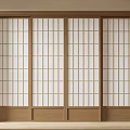 Japanese-style sliding door 3d model