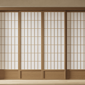 Japanese-style sliding door 3d model