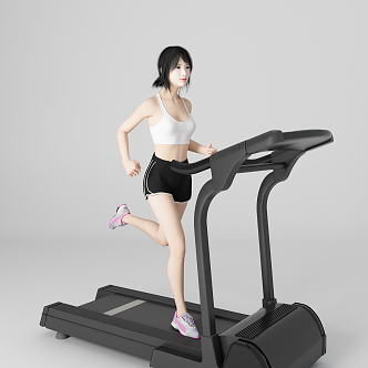 Modern woman running beauty 3d model