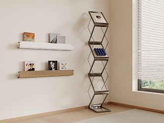 Bookshelf Magazine Rack 3d model