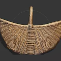 Woven Basket For Small Animals With Heart Shape And Handle 3d model