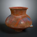 Hand Carved Terracotta Vase With Reddish Brown Textured Surface And Spout Design