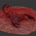 Detailed Dark Scorpion With Curved Tail Resting On Natural Stone Surface 3d model