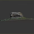 Rocky Terrain Model With Green Vegetation And Textured Ground Surface 3d model