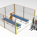 Industrial manufacturing scene assembly line material handling station 1137. 3d model