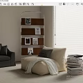 Single Casual Sofa Lazy Sofa 3d model