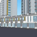 Modern Twin High Rise Residential Buildings 3D Model Exterior Design