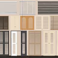 Various Styles Of Window Blinds With Different Colors And Materials