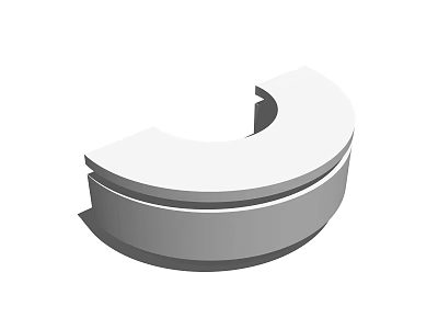Modern Curved Reception Desk With Sleek Smooth Surface And Layered Structure 3d model