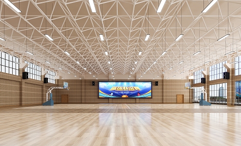 modern basketball court 3d model