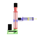 Colorful Mechanical Structure with Pink Purple Yellow Green Black Parts and Simple Design
