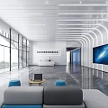Digital Intelligence Center Reception Hall Reception Hall Reception Space Modern Technology Hall White Hall Reception Space Preface Hall 3d model