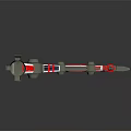 Innovative Robotic Character Mechanical Arm With Red White Sections And Articulated Metal Joints