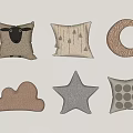 Cute Decorative Pillows With Sheep Star Moon Cloud Shapes And Patterns For Home Decor