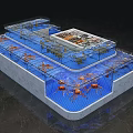 Aquarium Fish Tank Multi Tiered Display With Crabs And Transparent Lids Design