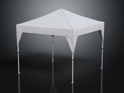 White Outdoor Canopy Furniture with Square Shape Metal Poles for Garden Use 3d model