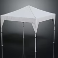 White Outdoor Canopy Furniture with Square Shape Metal Poles for Garden Use