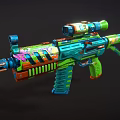 Colorful Toy Gun With Modern Scope And Multicolor Vibrant Design Details