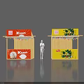 Colorful Fruit Vegetable Stalls With Kumquat Logo And Human Figure