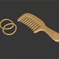 Golden Daily Life Essentials Smooth Comb And Shiny Hair Rings Design
