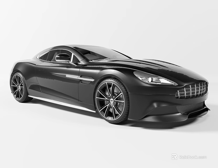 Black Sports Car With Sleek Design Modern Exterior And Large Alloy Wheels 3d model 