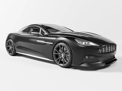 Black Sports Car With Sleek Design Modern Exterior And Large Alloy Wheels 3d model