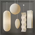 Stylish Paper Pendant Lights With Round Oval And Geometric Designs In Neutral Tones