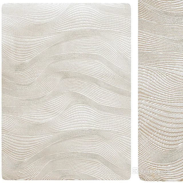 Square Rug Featuring Wave Pattern In Light Tones 3d model
