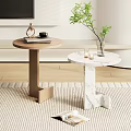 Modern side-to-side marble side-to-side wood grain side-to-side round side-to-side 3d model