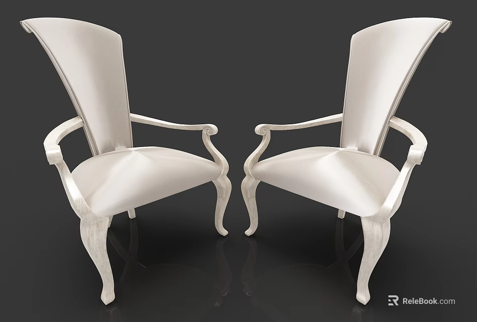 Elegant White Single Sofa With Armrest And Stylish Legs Interior Design 3d model 