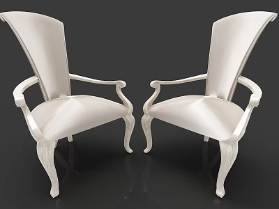 Elegant White Single Sofa With Armrest And Stylish Legs Interior Design 3d model