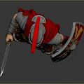Roman Soldier With Red Feathered Helmet Armor Sword And Eagle Shield