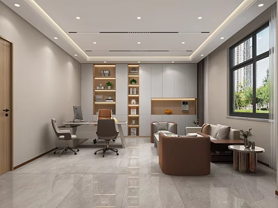 Modern Negotiation Room Simple Office Meeting Room 3d model