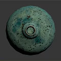 Artistic Turquoise Speckled Sculpture with Vase Shaped Body and Small Handle